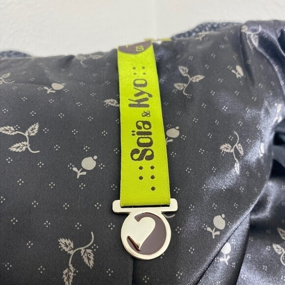 SOIA & KYO Gray Herringbone Wool Blend Trench Coat Petite Small No Belt - Picture 8 of 11